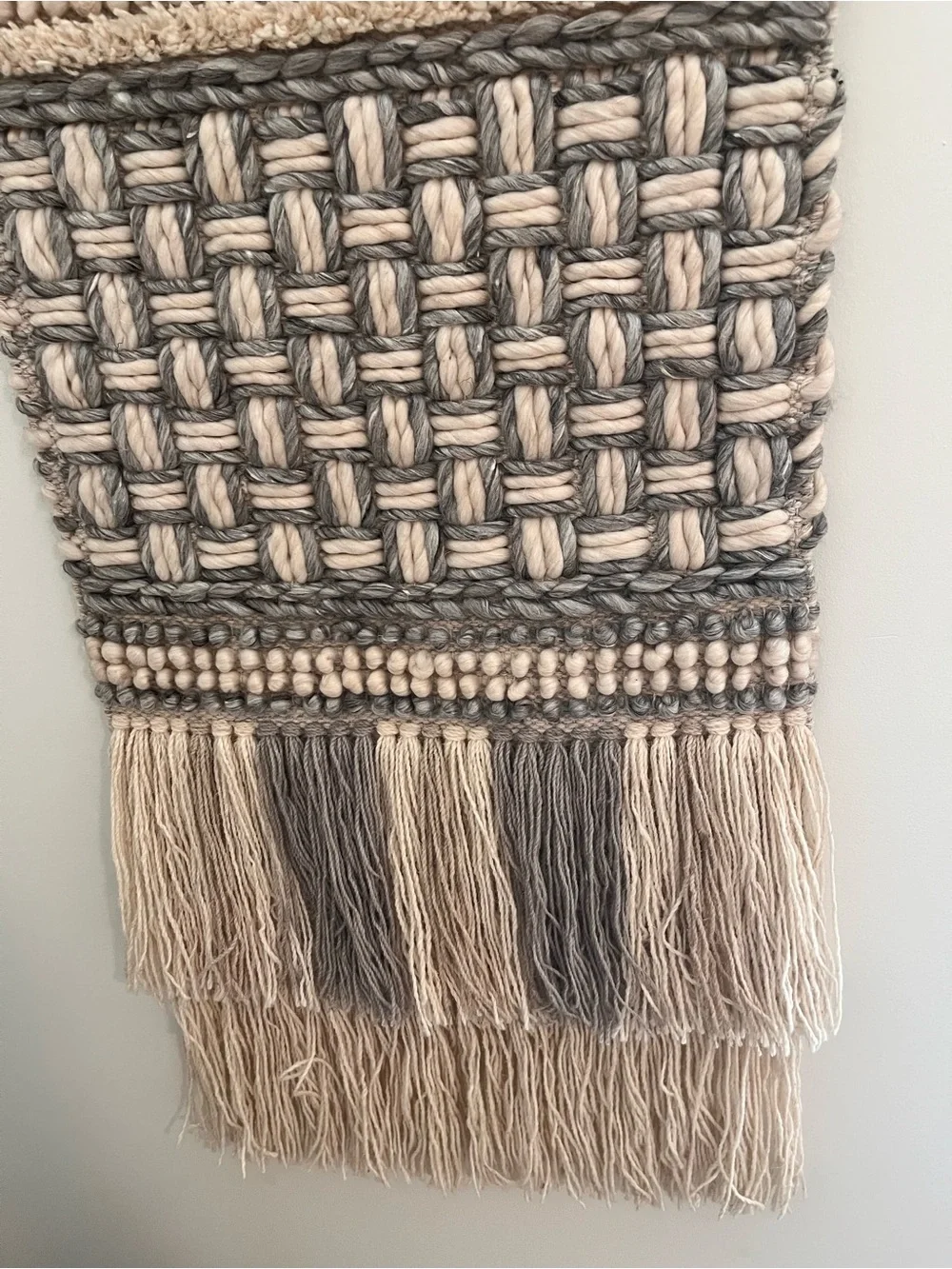 Surya Cordoba Handwoven Neutral Macrame Wall Hanging - Beige & Gray